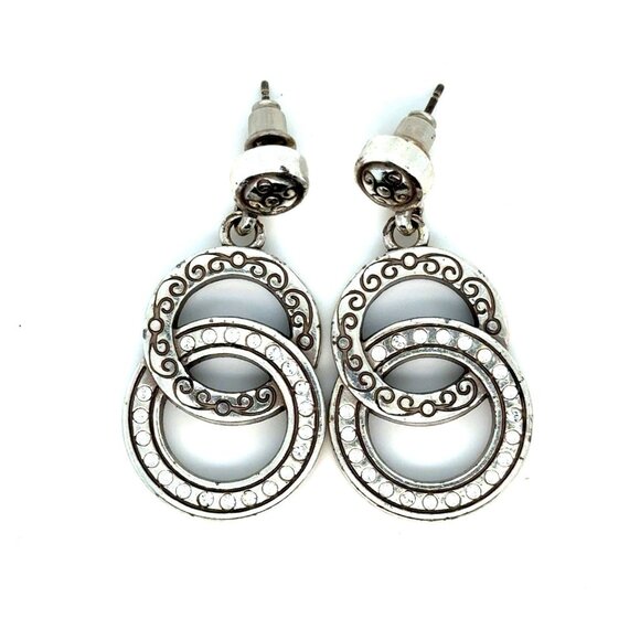 Brighton Cz Interlocking Dangle Earrings - Picture 1 of 6